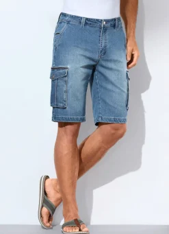 Herren BADER Jeans-Bermudas mit Cargotaschen