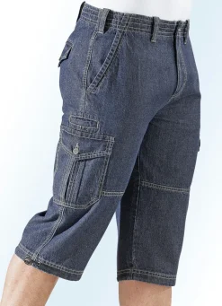 Herren BADER Jeans-Bermudas mit Cargotaschen in 3 Farben