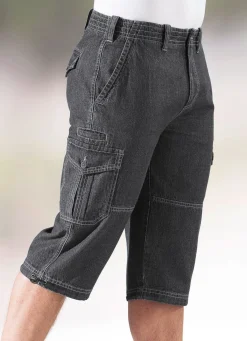 Herren BADER Jeans-Bermudas mit Cargotaschen in 3 Farben