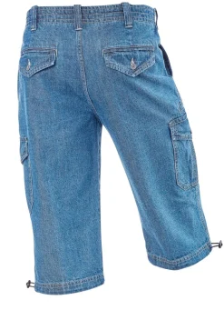 Herren BADER Jeans-Bermudas mit Cargotaschen in 3 Farben