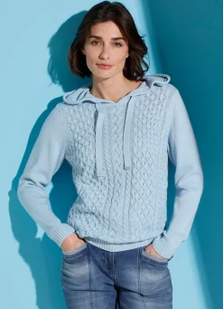 Damen BADER Kapuzenpullover mit Rippenabschlüssen