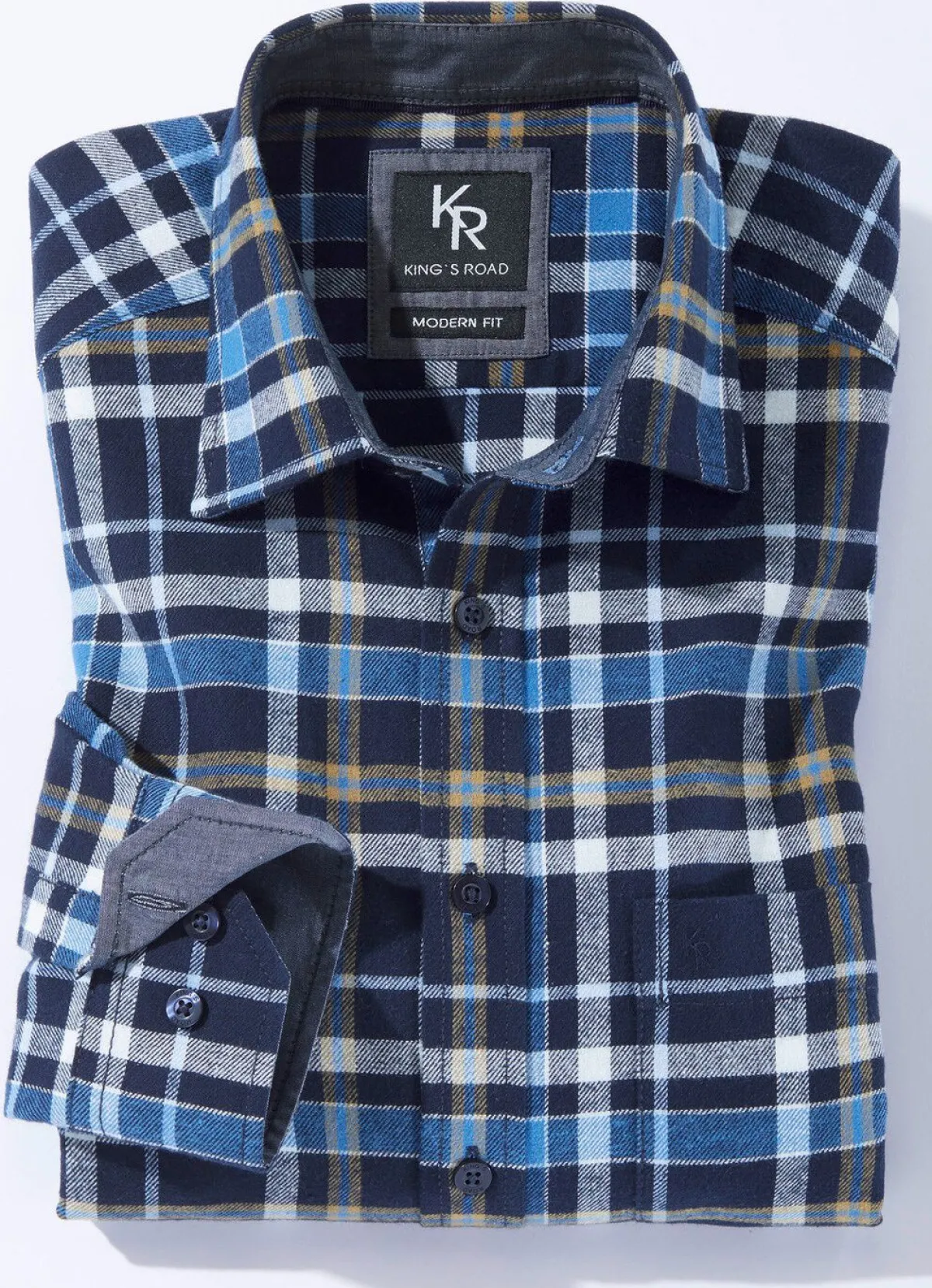 Herren BADER "King's Road"-Flanellhemd in 6 Farben