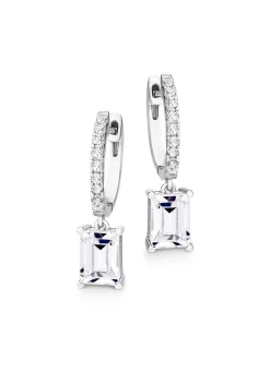 Damen BADER Klappcreolen aus Silber 925/- fein mit synth. Zirkonia