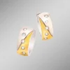 Damen BADER Klappcreolen in Bicolor mit synth. Zirkonia