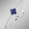 Damen BADER Kleeblatt-Armband mit echt Lapislazuli und synth. Zirkonia