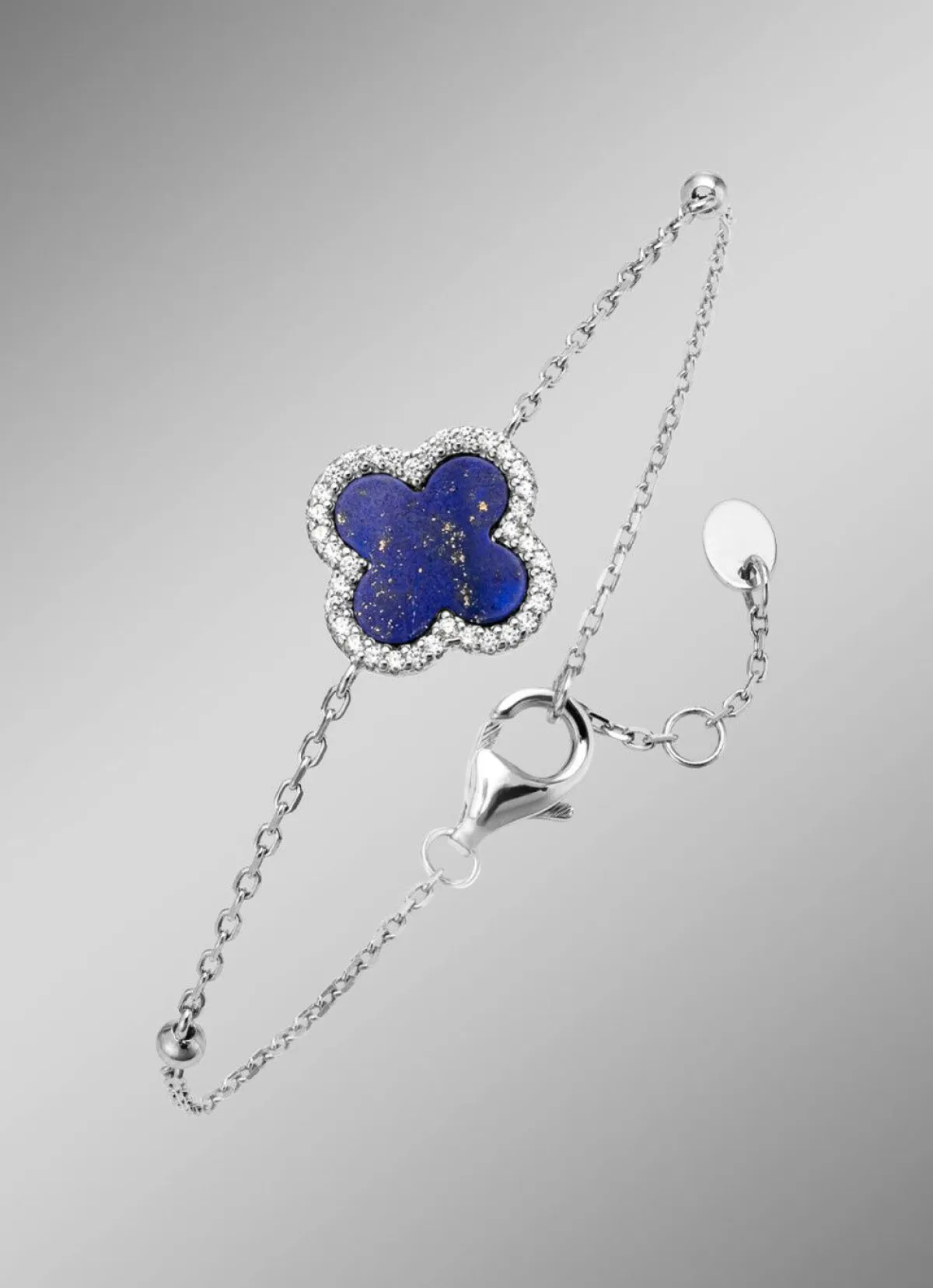 Damen BADER Kleeblatt-Armband mit echt Lapislazuli und synth. Zirkonia
