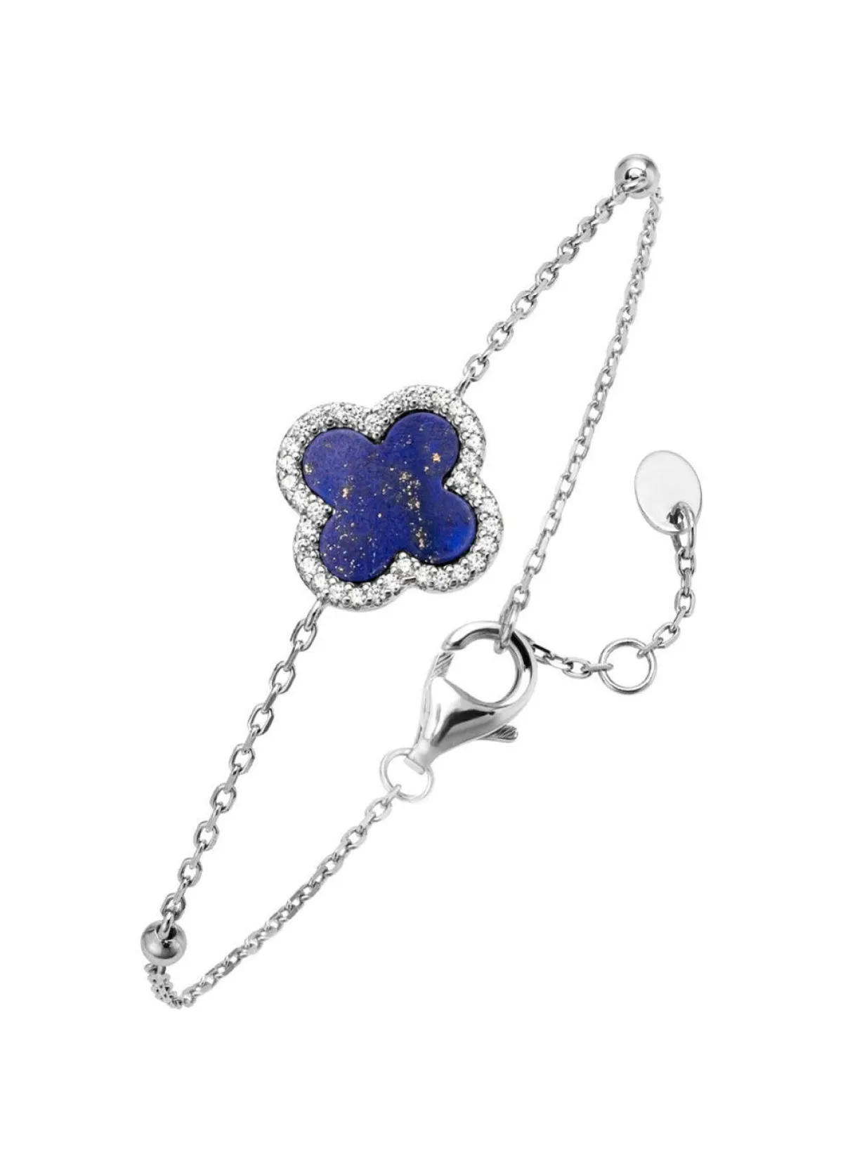 Damen BADER Kleeblatt-Armband mit echt Lapislazuli und synth. Zirkonia