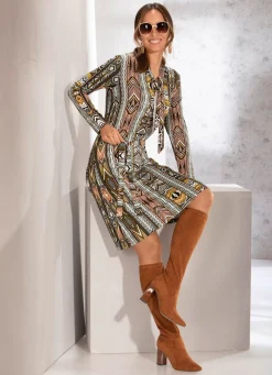 Damen BADER Kleid mit Bindegürtel