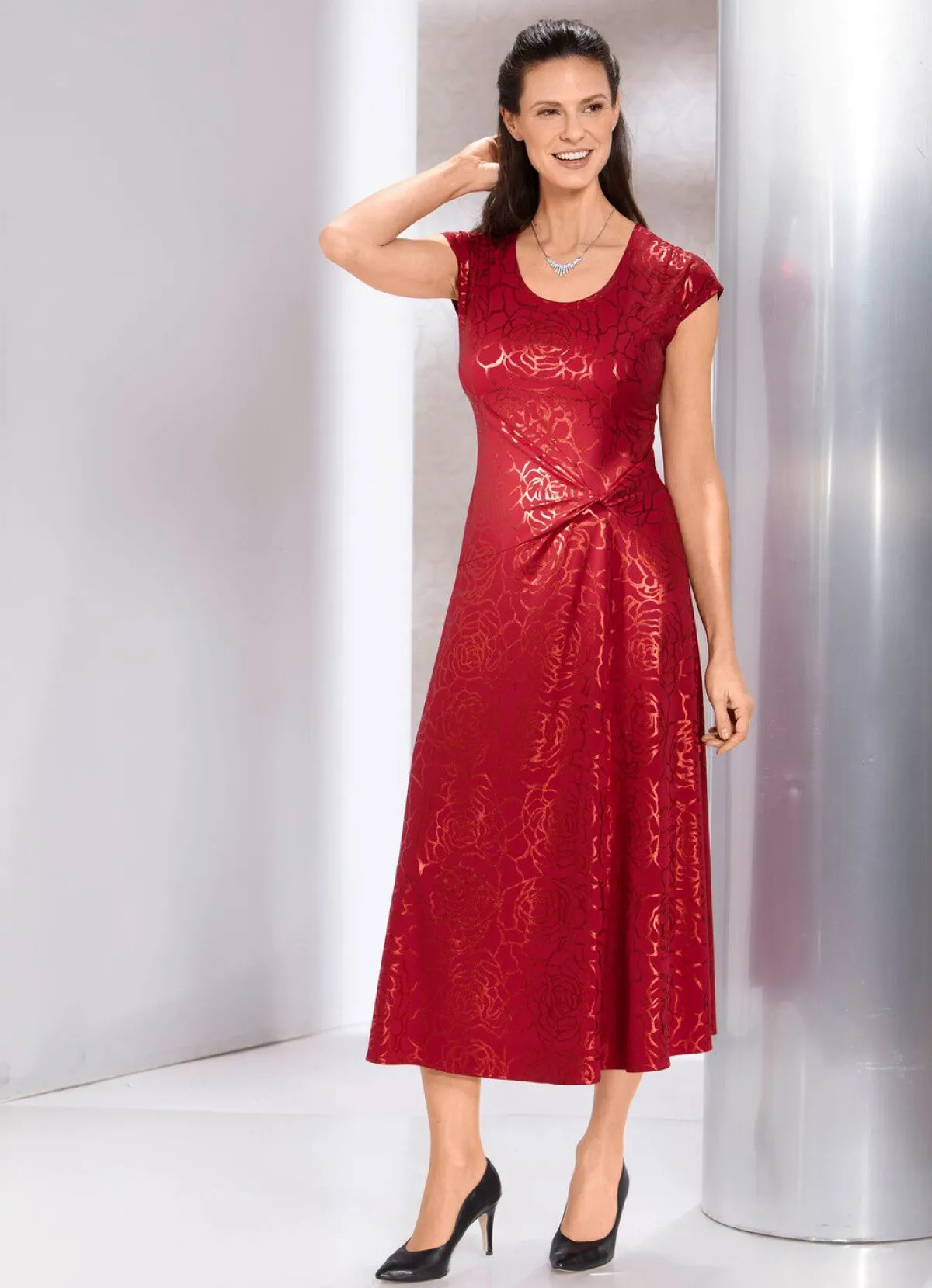 Damen BADER Kleid mit raffinierter Knotenoptik