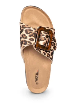 Damen BADER Klett-Pantolette in Leder-Optik
