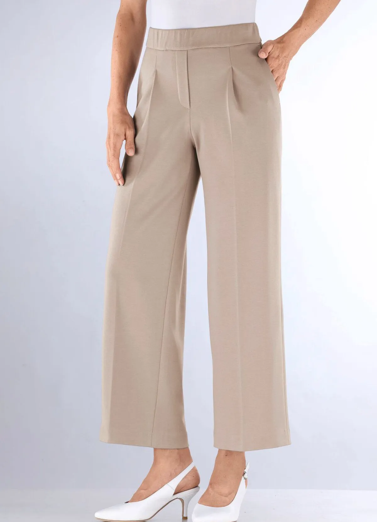 Damen ASCARI Knöchellange Hose mit weitem Bein