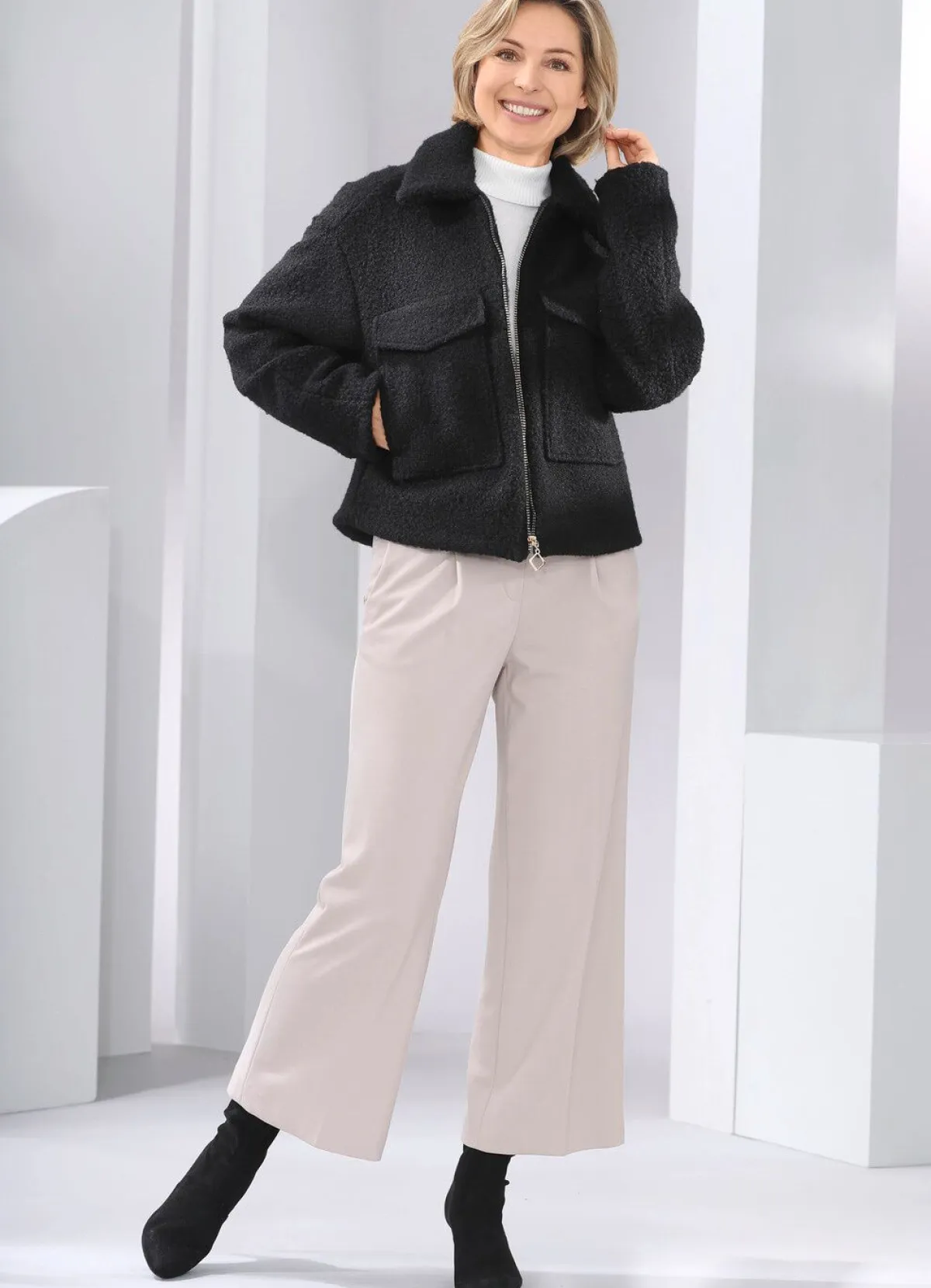 Damen ASCARI Knöchellange Hose mit weitem Bein