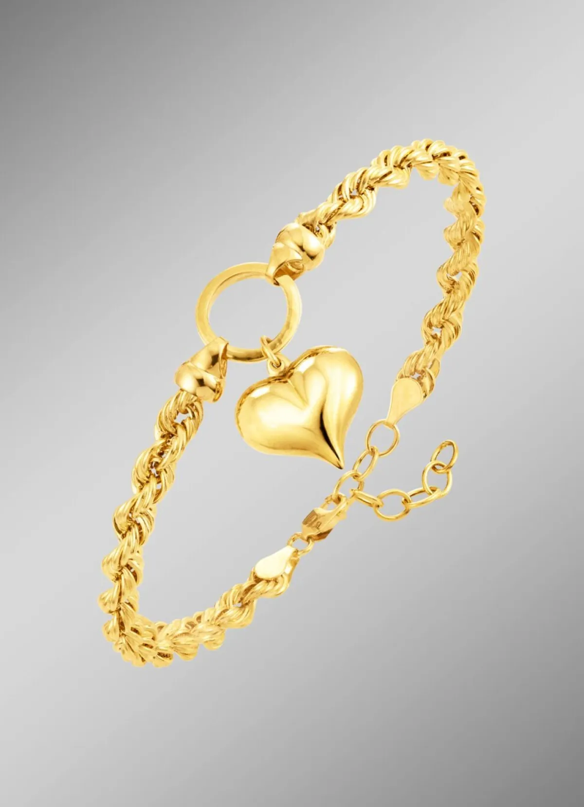 Damen BADER Kordel-Armband mit Herz-Anhänger