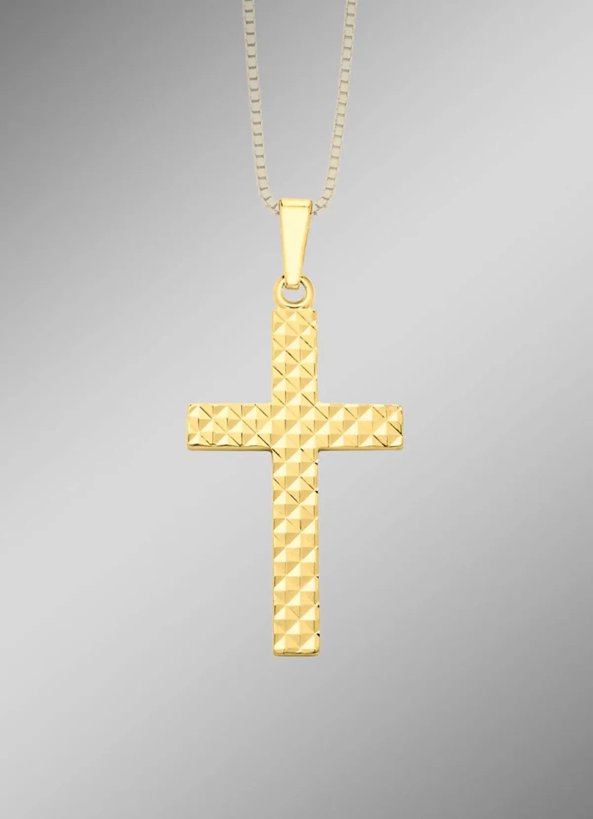 Herren BADER Kreuz-Anhänger mit Diamantmuster