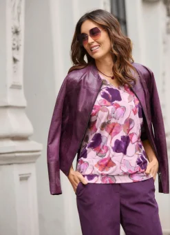 Damen B/ANCA Kurzjacke aus Veloursleder-Imitat