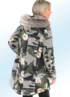 Damen BADER Kurzmantel mit Camouflage- und Blüten-Dessin