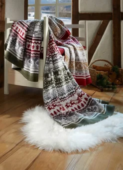 BADER Kuschelige Wohndecke mit winterlichen Motiven