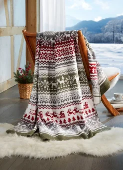 BADER Kuschelige Wohndecke mit winterlichen Motiven