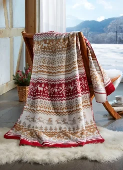 BADER Kuschelige Wohndecke mit winterlichen Motiven