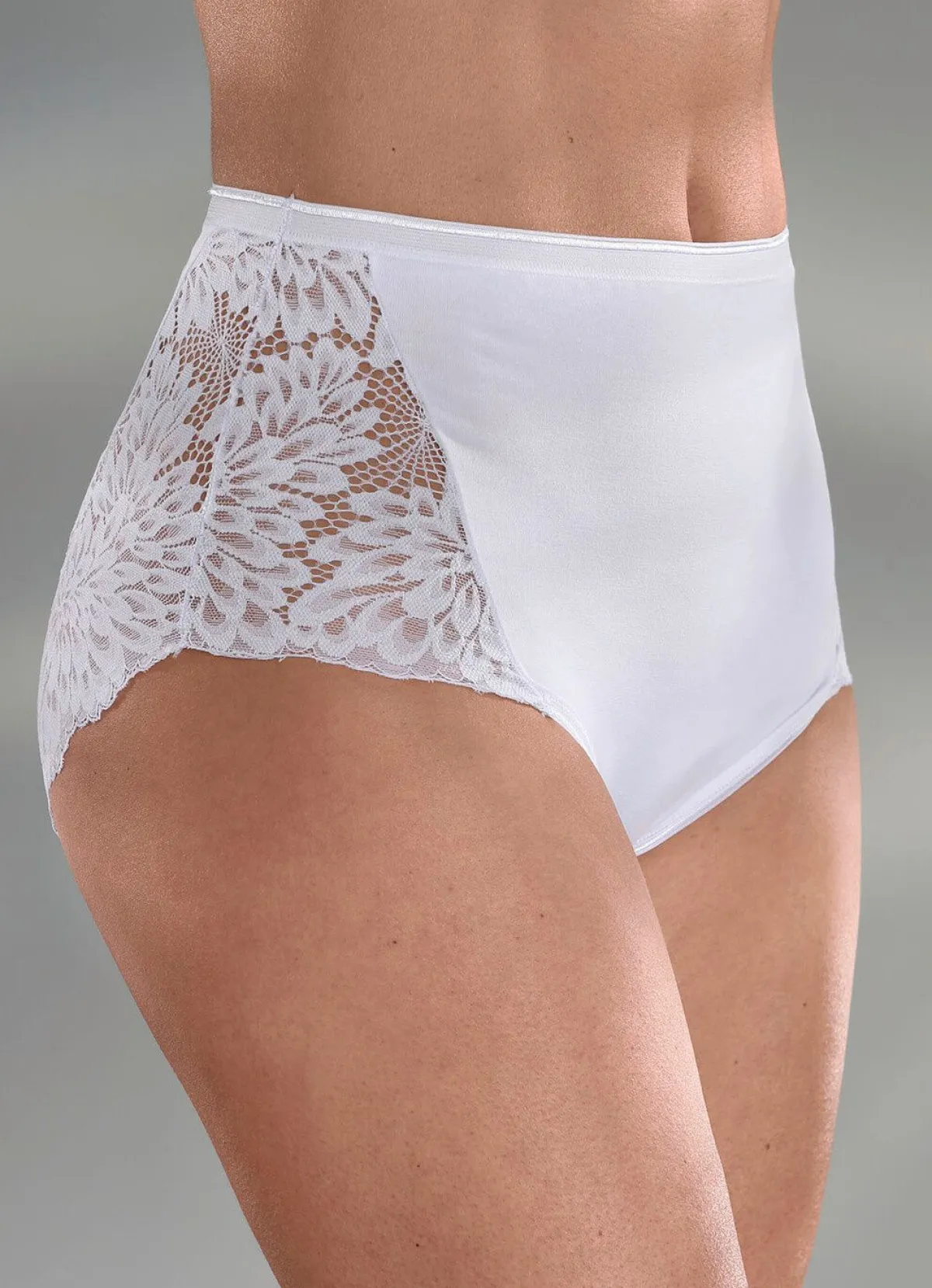 Damen LAURINA Dreierpack Slips mit hübscher Elastikspitze
