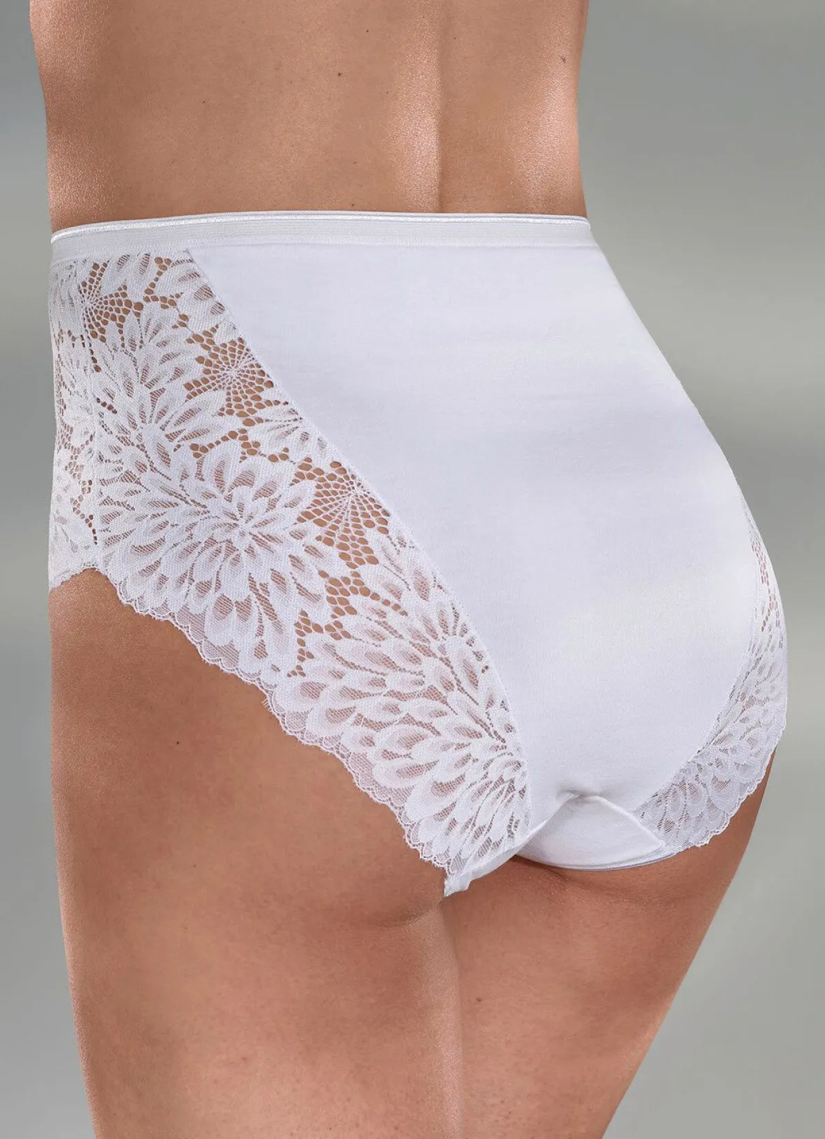 Damen LAURINA Dreierpack Slips mit hübscher Elastikspitze
