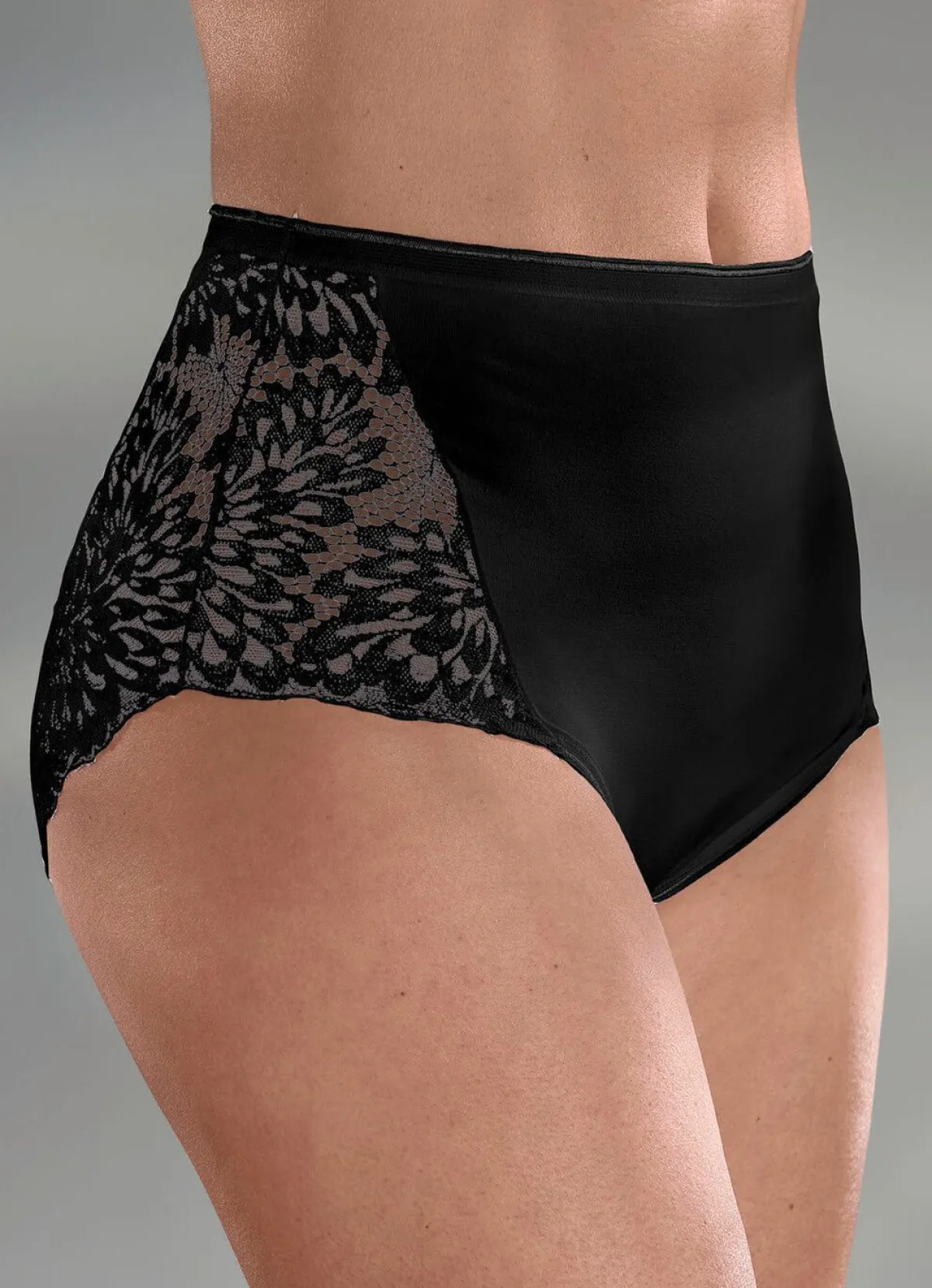 Damen LAURINA Dreierpack Slips mit hübscher Elastikspitze