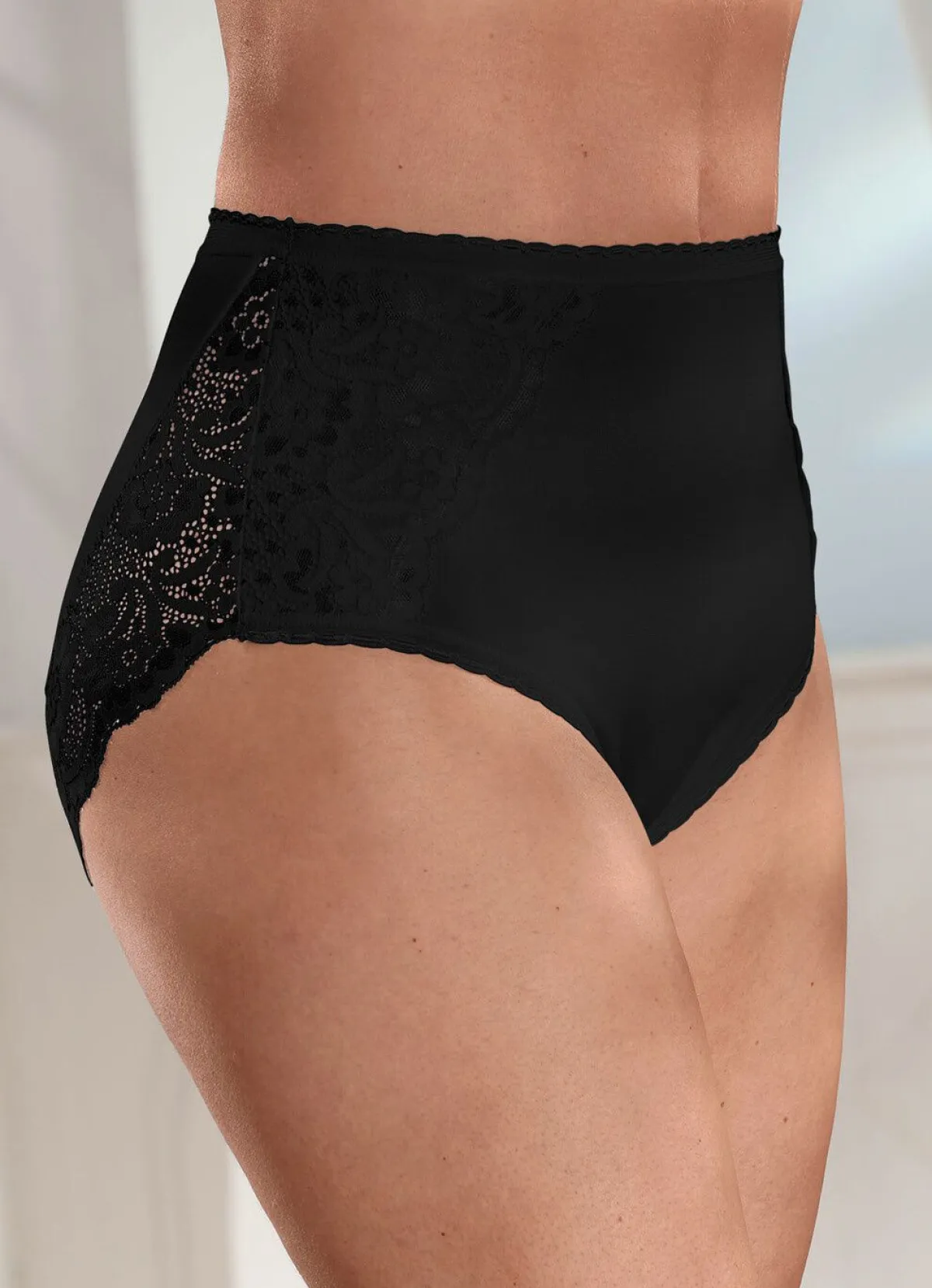 Damen LAURINA Dreierpack Slips mit Elastikspitze