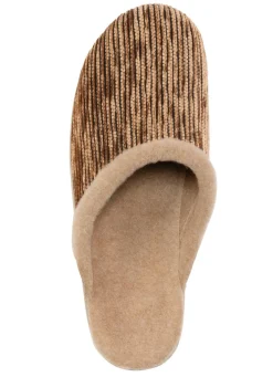 Damen LAURINA Pantoffel aus changierendem Cord-Material mit Filzbesatz