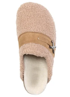 Damen LAURINA Pantoffel aus weichem Plüsch mit Veloursbesatz