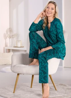 Damen LAURINA Schlafanzug mit langen Ärmeln und langer Hose