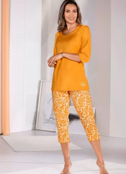 Damen LAURINA Schlafanzug mit 3/4-langen Ärmeln und 7/8-langer Hose