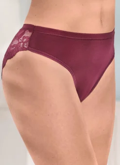 Damen LAURINA Viererpack Slips mit floraler Elastikspitze