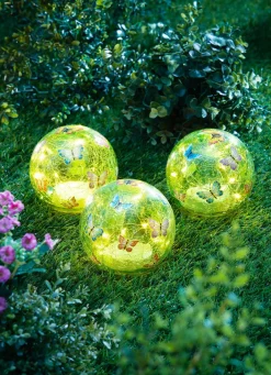 BADER LED-Glaskugeln "Schmetterling", 3er-Set