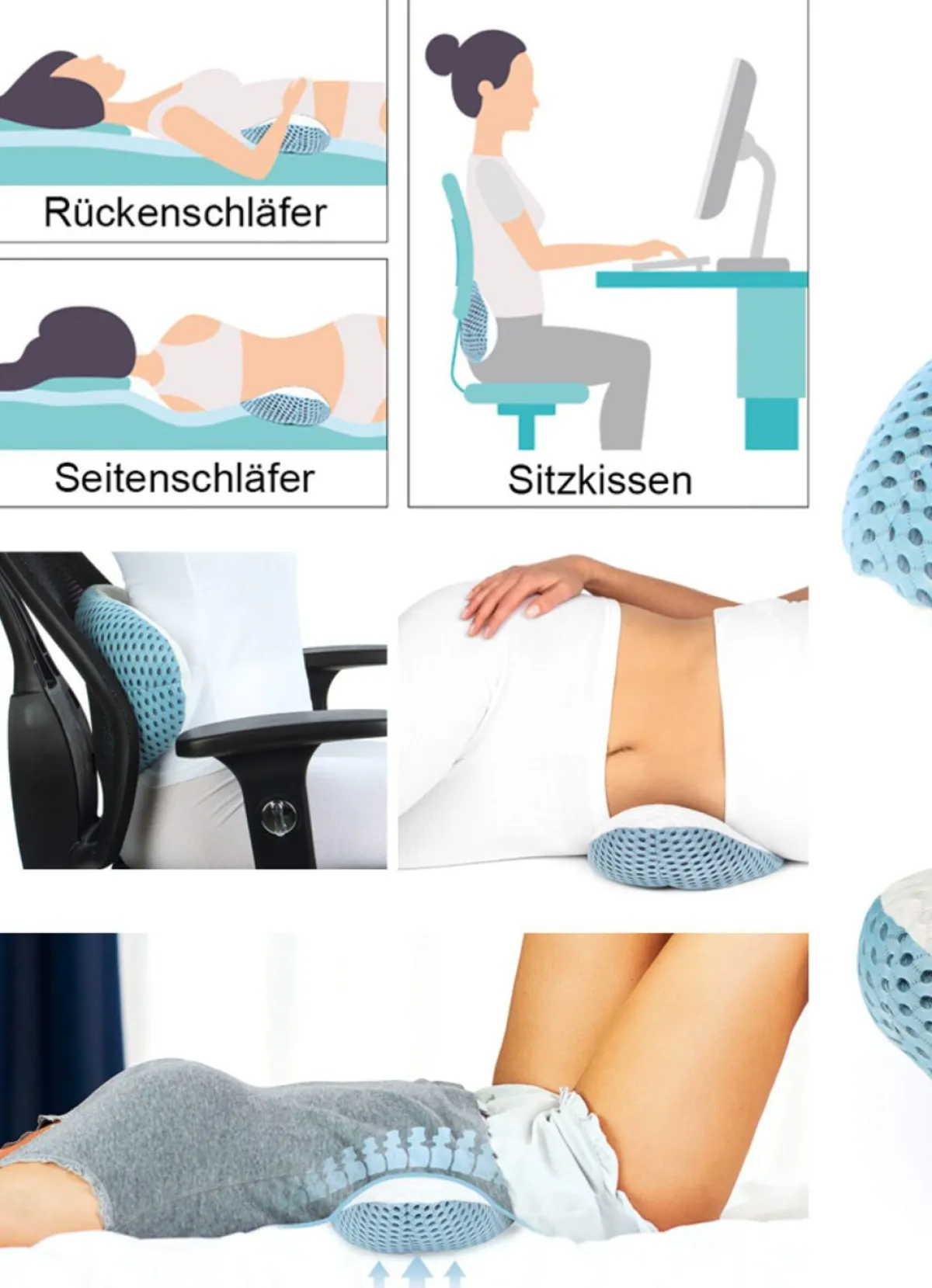 BADER Lendenkissen 3-in-1 – entspannt sitzen und schlafen