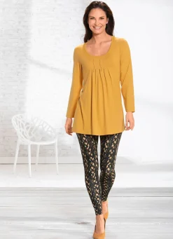 Damen BADER Longshirt mit Plättchenzier in 2 Farben