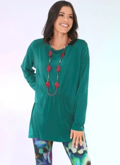 Damen BADER Longshirt mit Raffung in 3 Farben