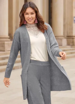 Damen laurakent Long-Strickjacke mit eingesetzten Taschen