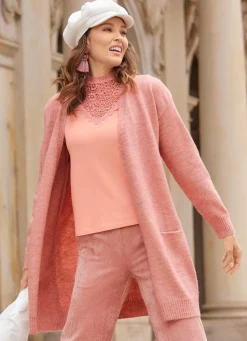 Damen laurakent Long-Strickjacke mit eingesetzten Taschen