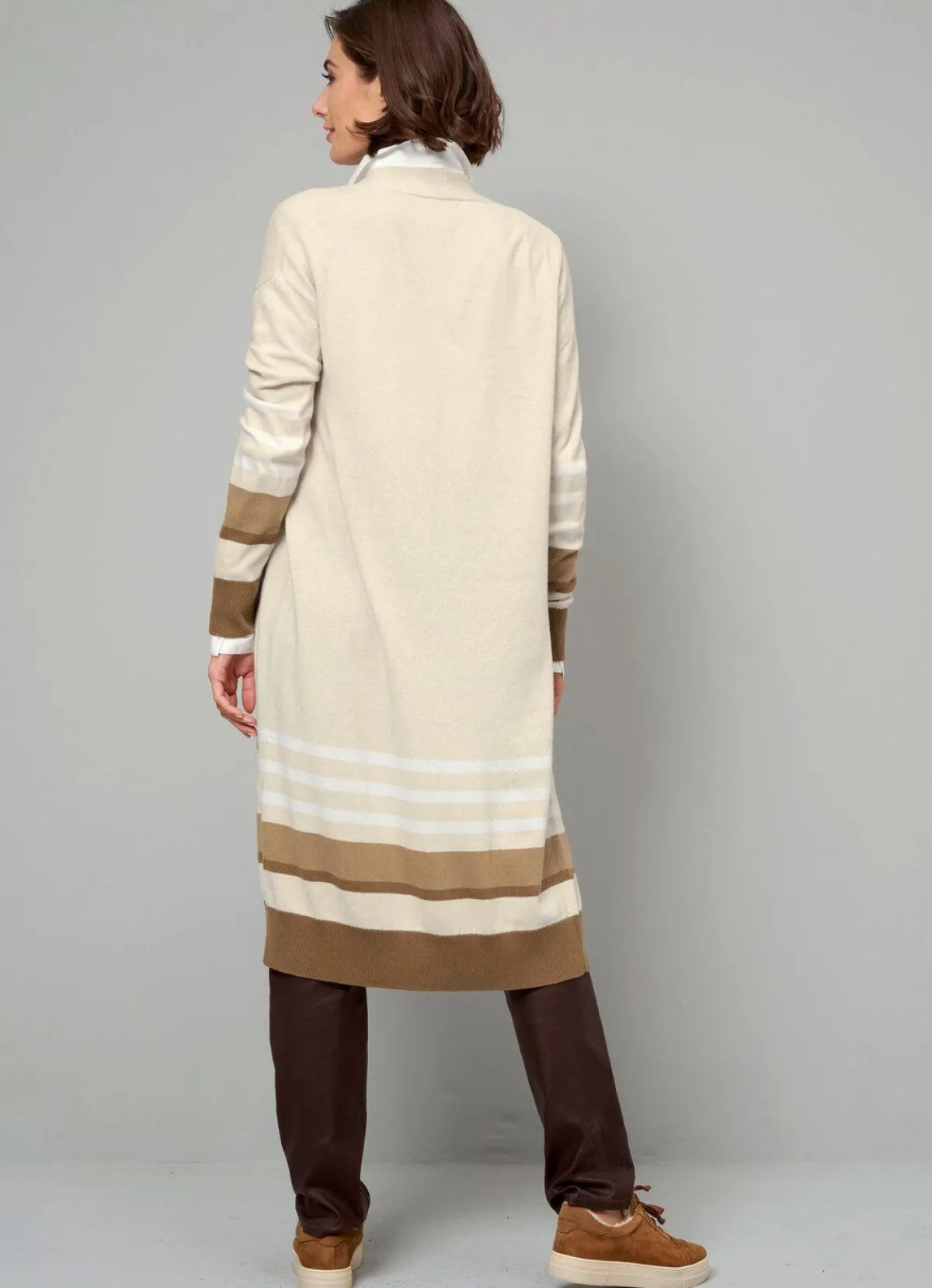 Damen BADER Long-Strickjacke mit Kaschmir