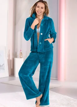 Damen LAURINA Lounge-Anzug von mit durchgeknöpftem Oberteil