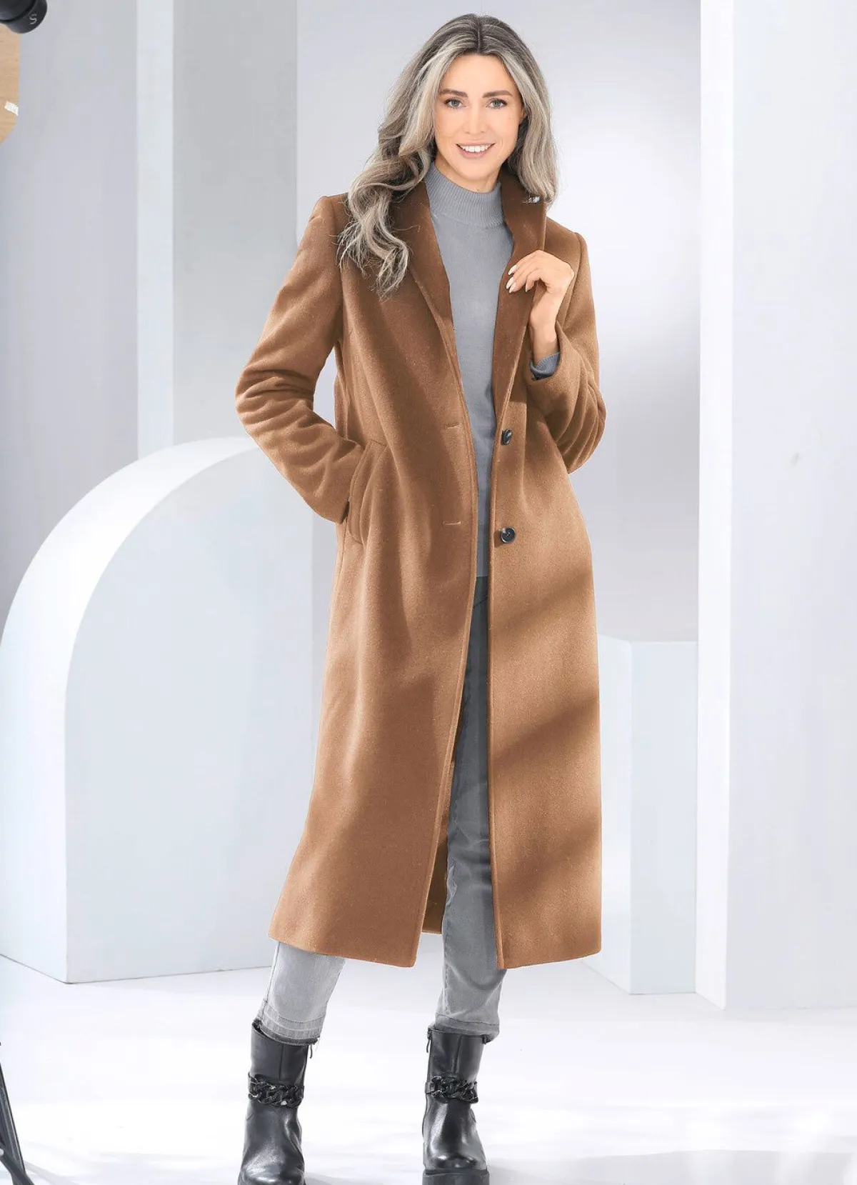 Damen BADER Mantel mit Knopfleiste