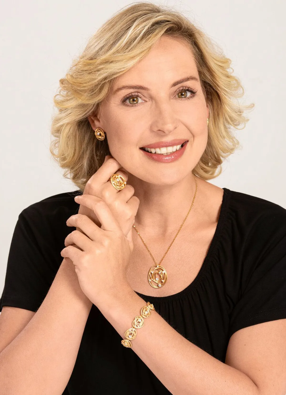 Damen BADER Mattiertes Armband mit Zirkonia