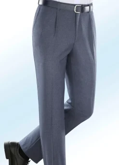 Herren KLAUS MODELLE MADE IN GERMANY Melierte Hose in 4 Farben mit Bundfalten