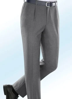 Herren KLAUS MODELLE MADE IN GERMANY Melierte Hose in 4 Farben mit Bundfalten