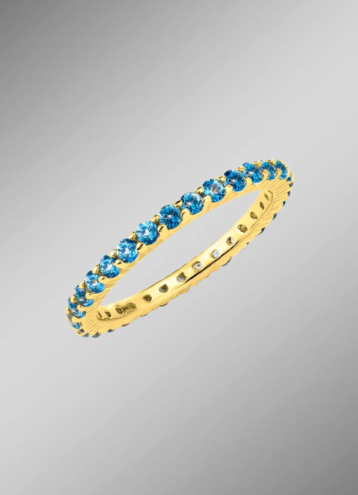 Damen BADER Memoire-Ring aus hochwertigem Gold mit Blautopas