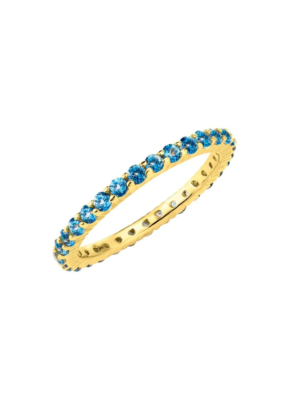Damen BADER Memoire-Ring aus hochwertigem Gold mit Blautopas