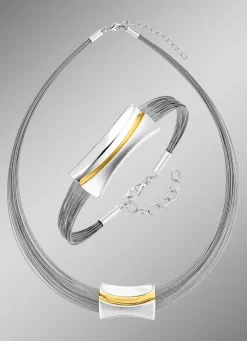 Damen BADER Moderne Garnitur in Bicolor aus Silber 925/- fein und Stahl