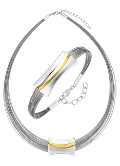 Damen BADER Moderne Garnitur in Bicolor aus Silber 925/- fein und Stahl