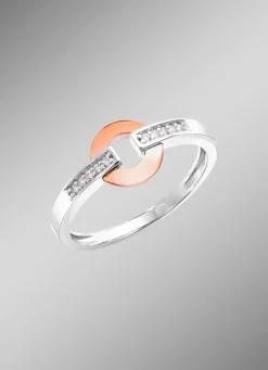 Damen BADER Moderner Damenring in Bicolor mit 10 Brillanten