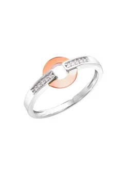 Damen BADER Moderner Damenring in Bicolor mit 10 Brillanten